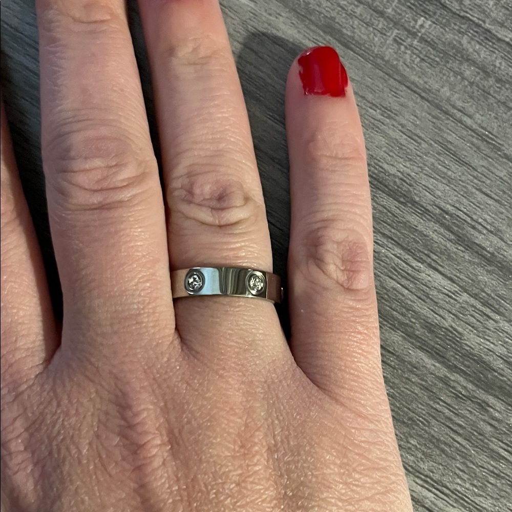 Silver Ring with Clear Stones